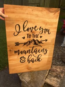 Hand made wood sign